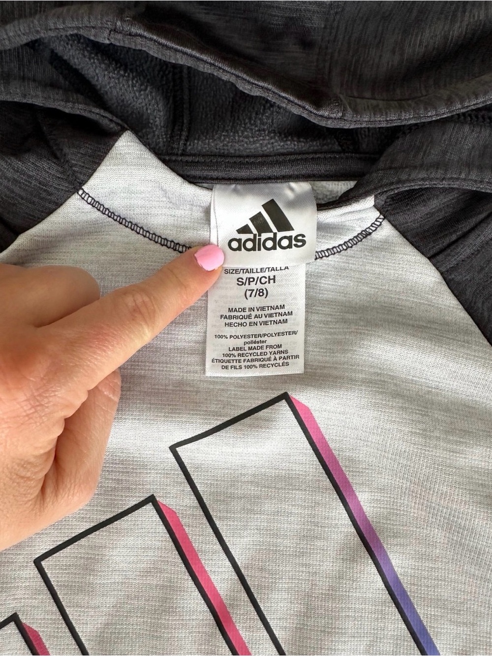 Girls Adidas Sweatshirt (size small) - Picture 3 of 3